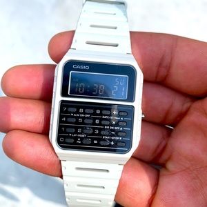 Casio Watch White Calculator Style